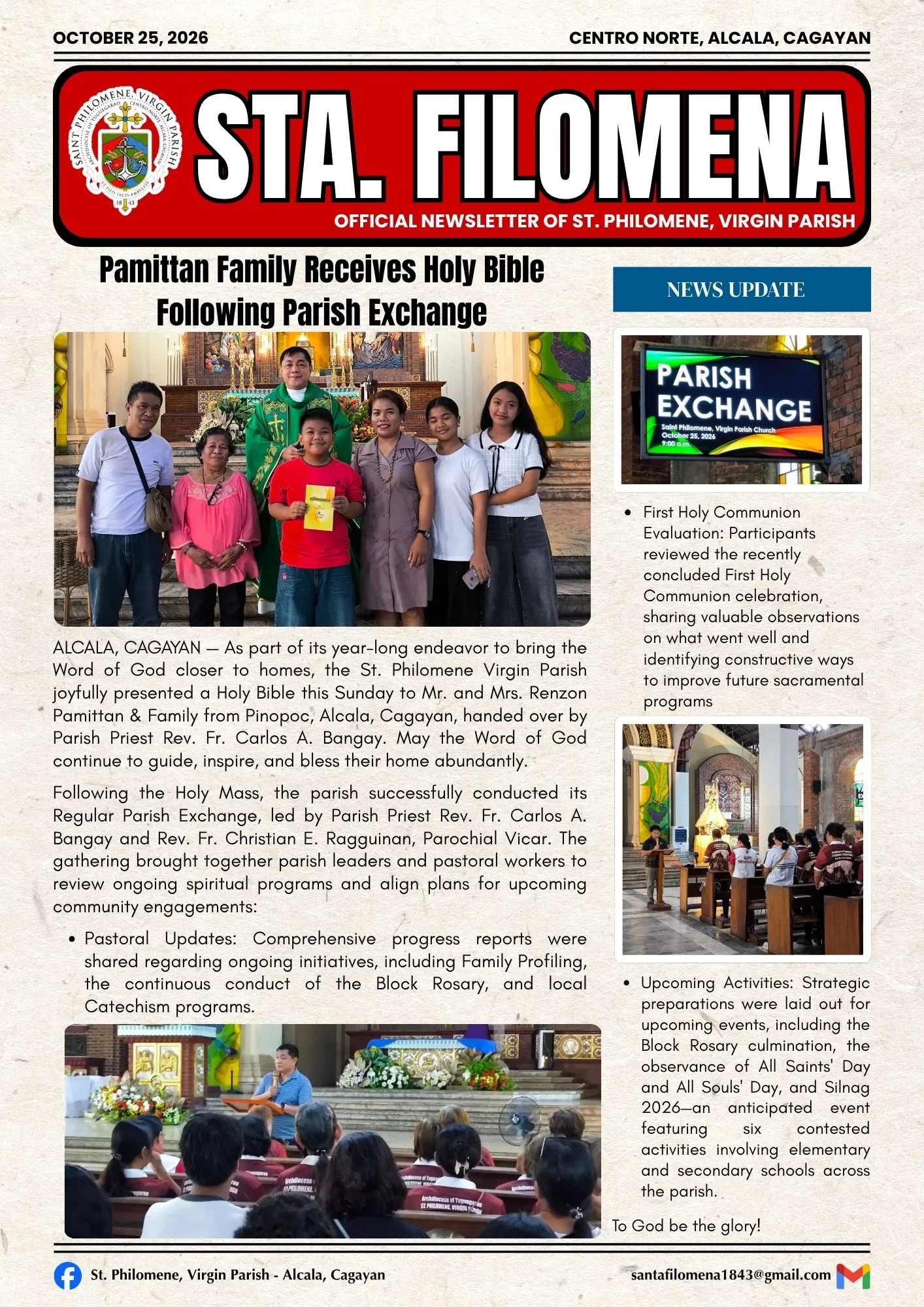 STA. FILOMENA NEWSLETTER