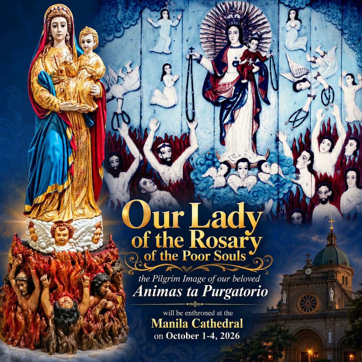 Pilgrim Image of Our Lady of the Rosary of the Poor Souls from October 1–31, 2026.